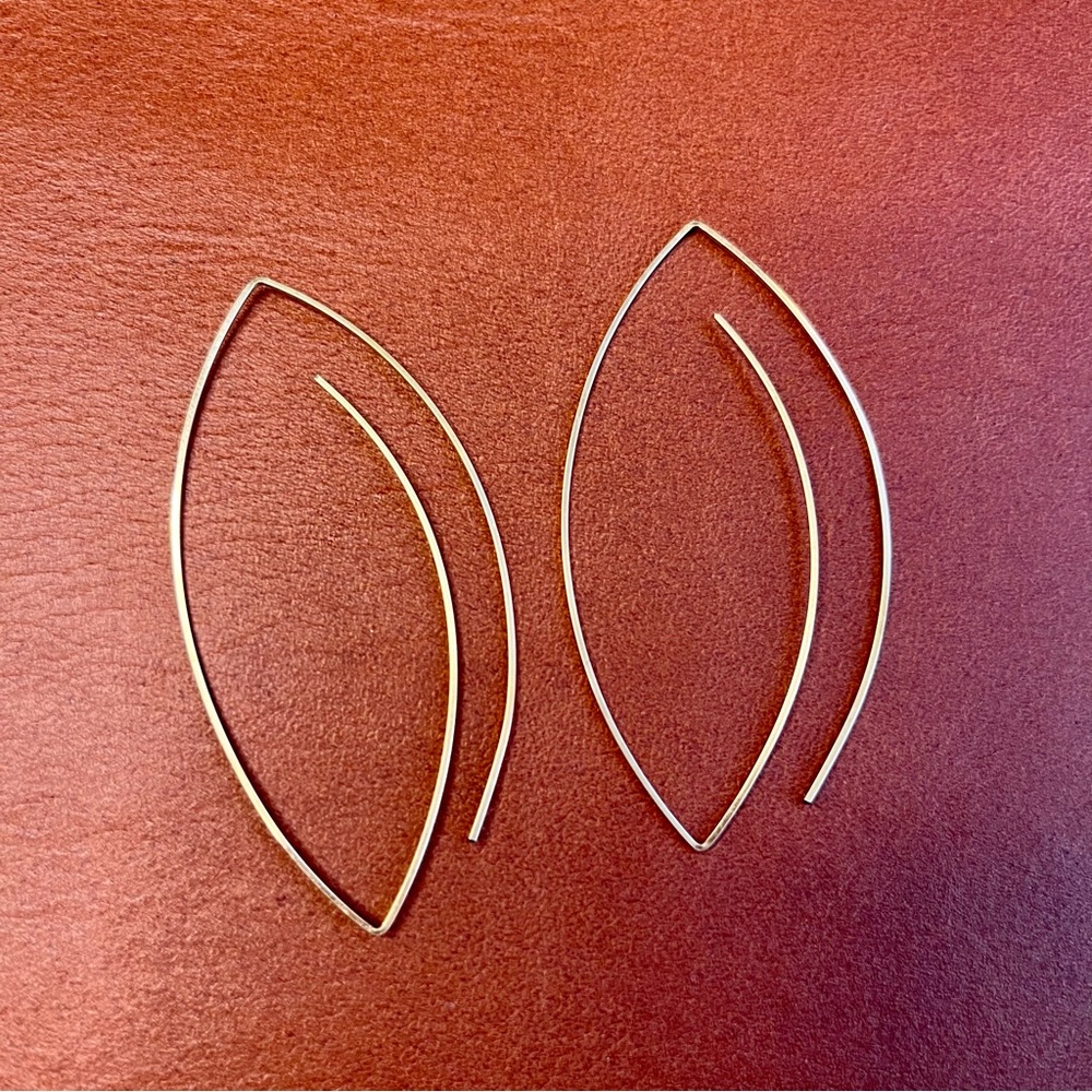 Gold Leaf Threader Earrings